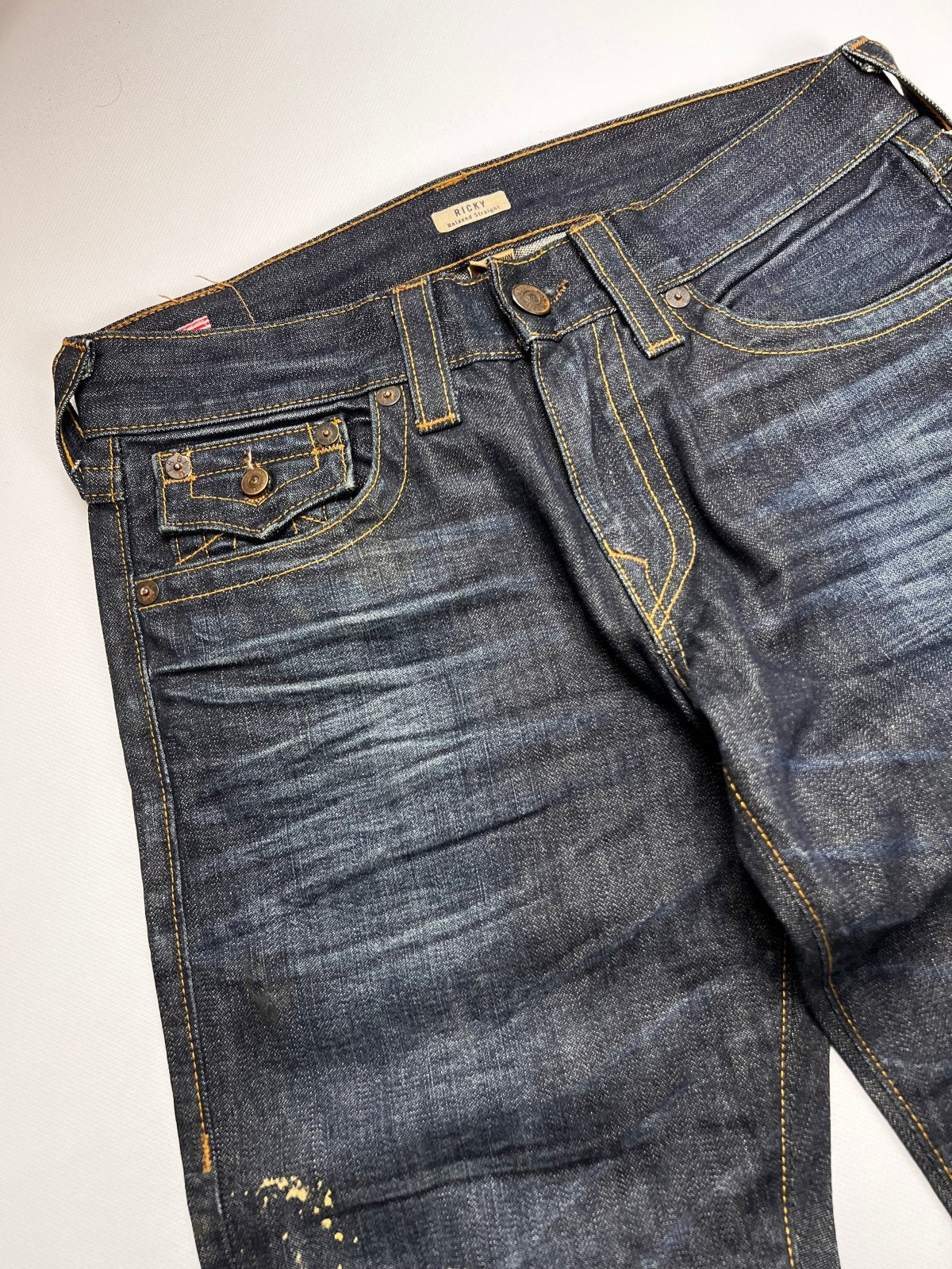 True Religion Ricky Paint Splatter Jeans Boot | W 42,5cm x L 108cm - ZAZA resell