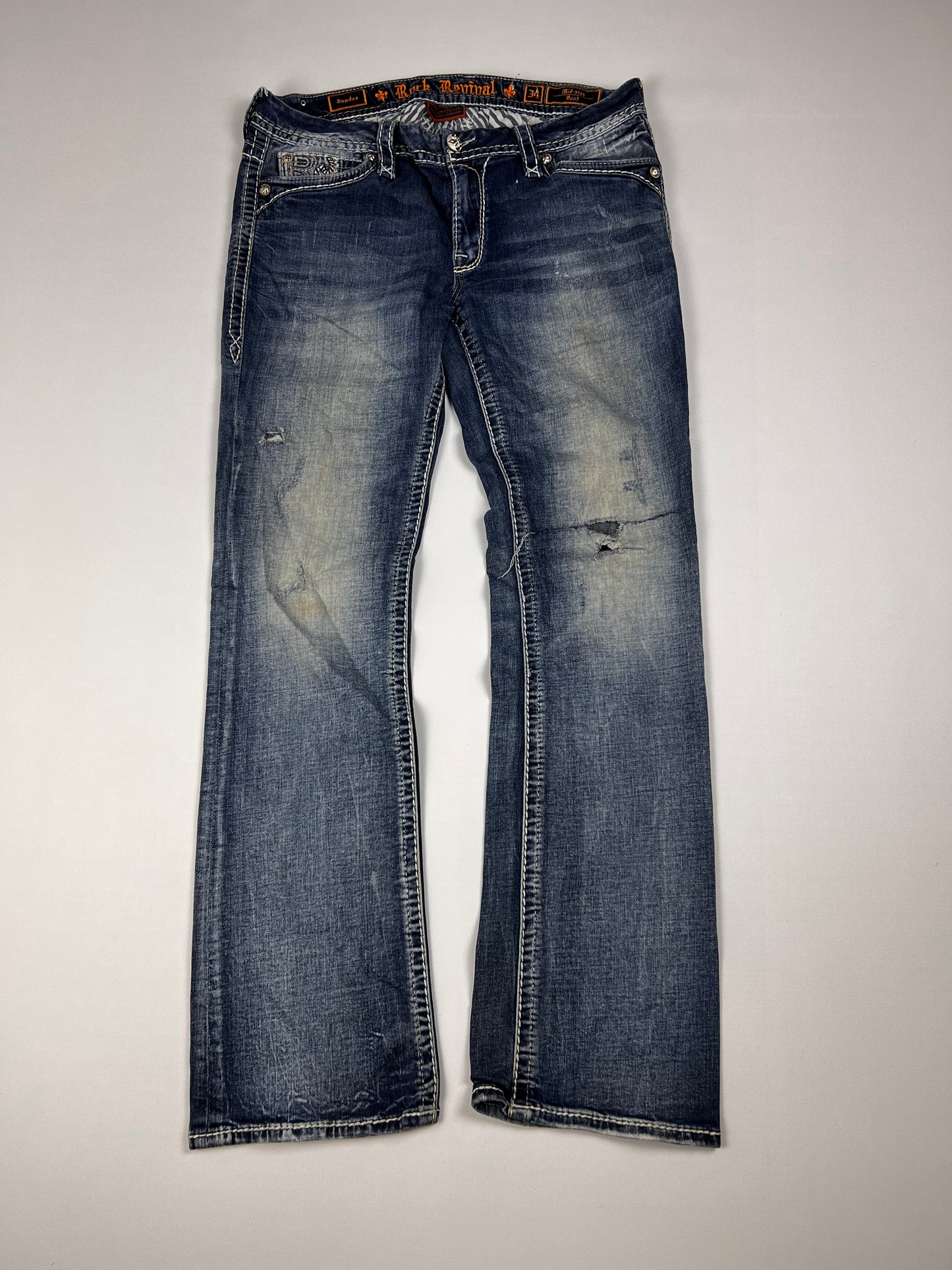 Rock Revival Sundee Mid-Rise Bootcut Jeans 34/L