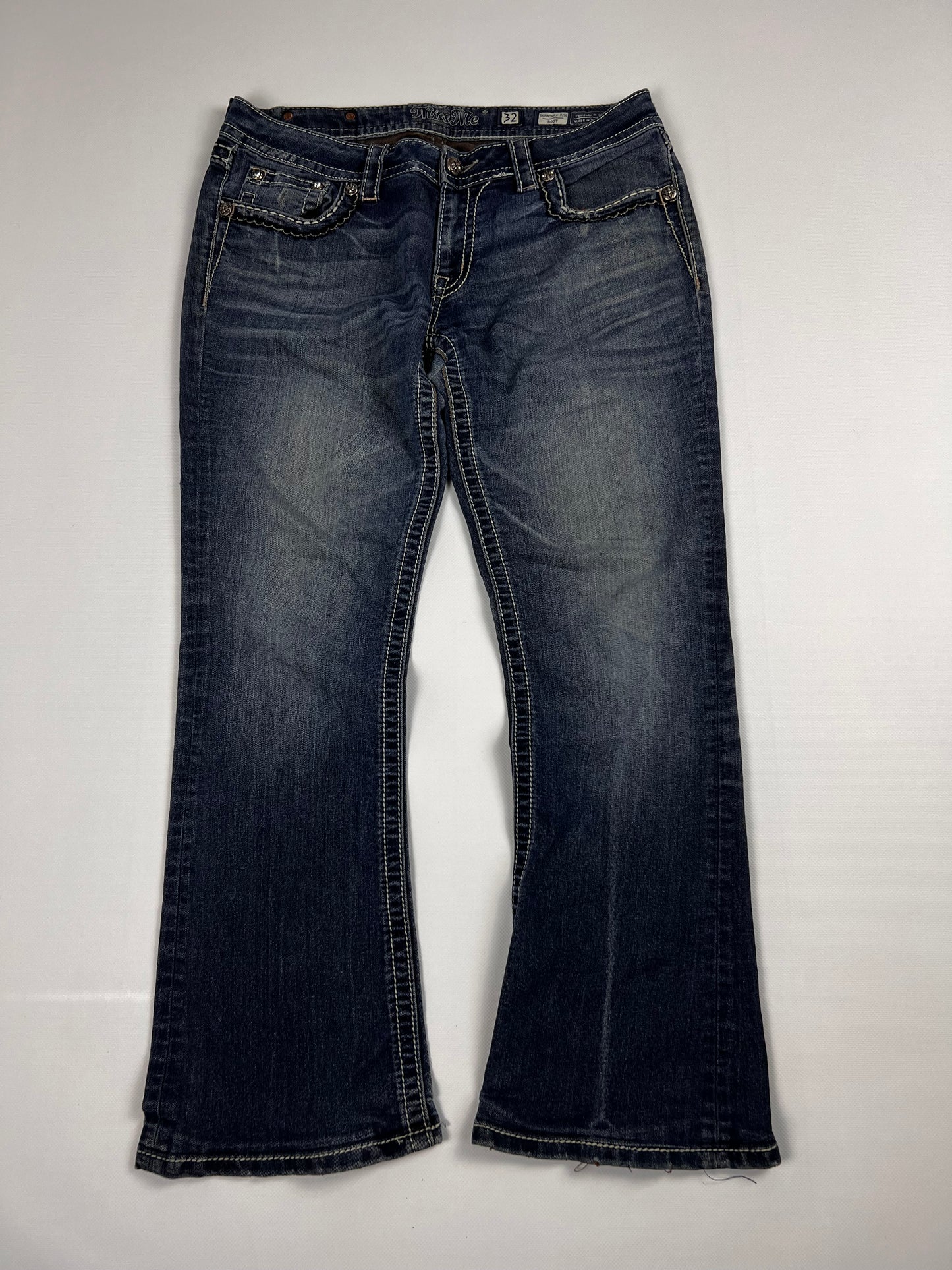 Miss Me Signature-Rise Bootcut Jeans 32/L