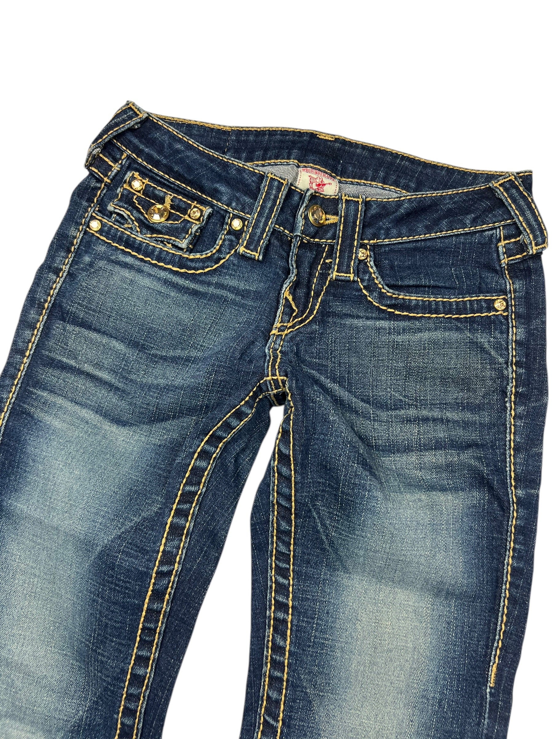 True Religion Disco Becky Big T - Low Rise Straight | 24 (XS)